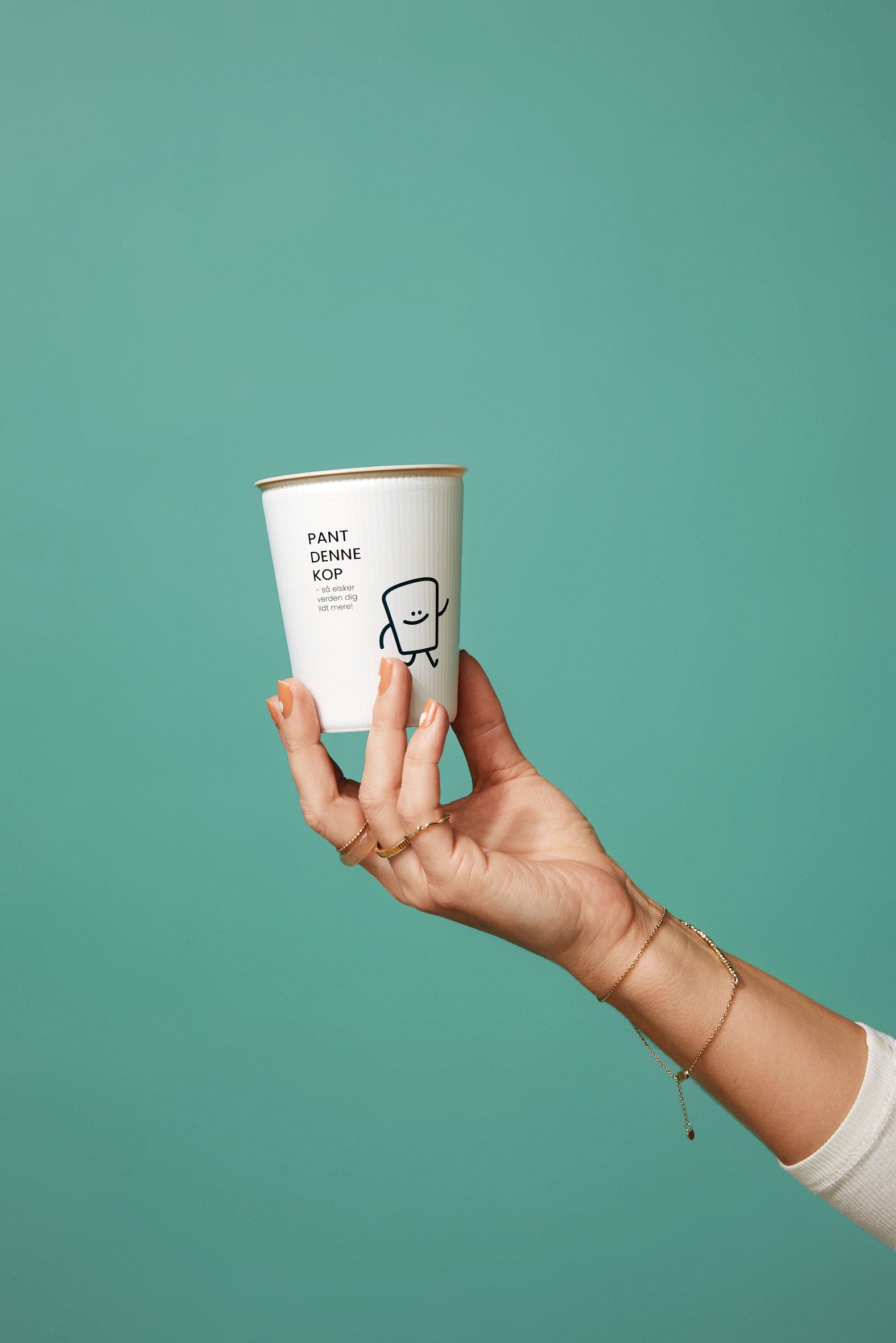 Sæt: 250 ml to go kaffekop hvid med termoeffekt + låg